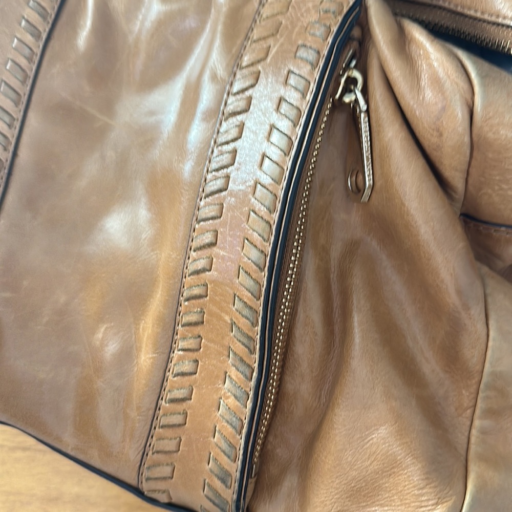 REBECCA MINKOFF Camel Vanity Zip Satchel Detachable Strap Purse Bag - Picture 7 of 8